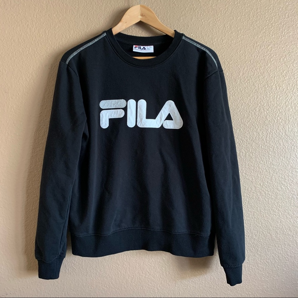 FILA Crewneck Black Sweatshirt Size Large